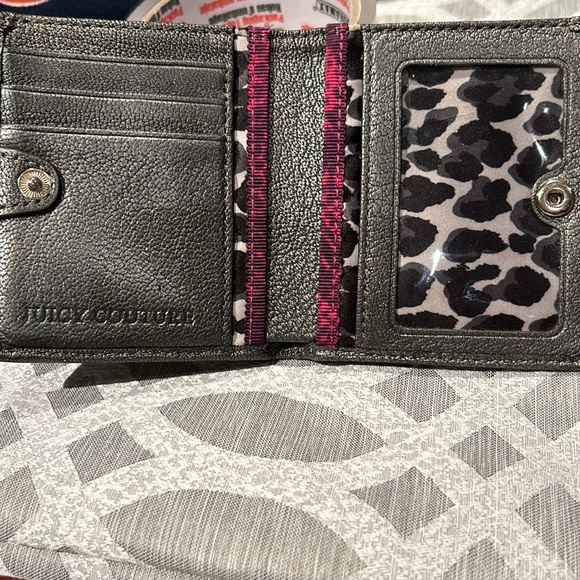 Juicy Couture Rustic Gold Studded Spiked Gray Metallic Bifold Wallet Y2K 4x3.5” - Picture 4 of 7